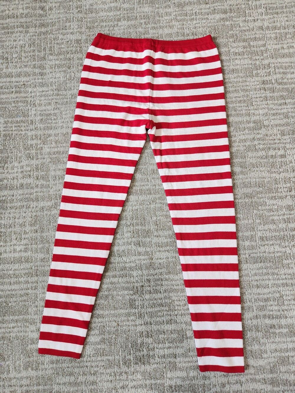 United Sweaters Red White Stripe Holiday Leggings Christmas Elf Mrs Clause Sz L - Picture 7 of 9